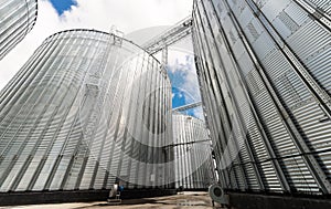 Modern elevator for storing grain against the sky