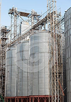 Modern elevator for storing grain against the sky