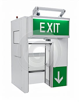 Modern Emergency Exit Portal on White Background