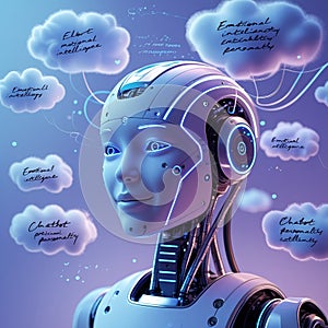 Modern Emotional Intelligence Tech â Glowing Chatbot Core, Mood Recognition Algorithms & Serene UI