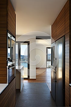 Modern empty apartment, kitchen