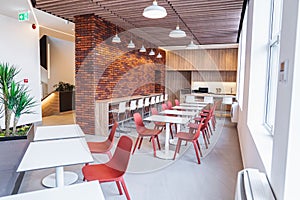 A modern empty canteen in an office building