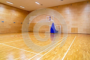 Modern empty gym for basketball, volleyball or indoor soccer