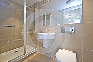 Modern en-suite bathroom with shower