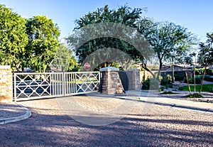 Modern Entrance Gate At Secured Subdivision