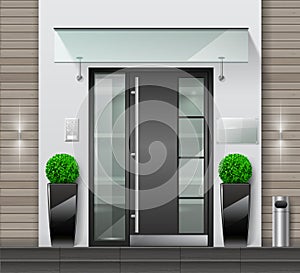 Modern entrance to a building or office