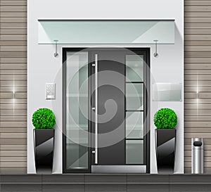 Modern entrance to a building or office photo