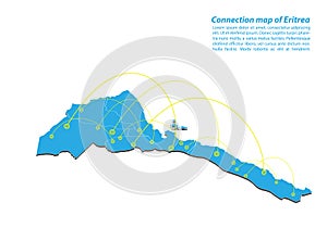 Modern of eritrea Map connections network design, Best Internet Concept of eritrea map business from concepts series