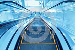 Modern escalator closeup