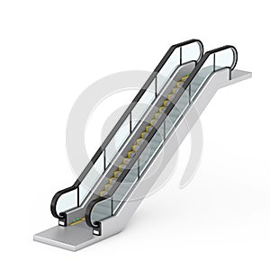 Modern Escalator or Electric Stairs. 3d Rendering