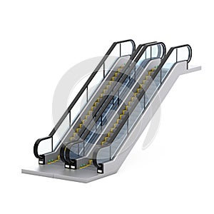 Modern Escalator or Electric Stairs. 3d Rendering