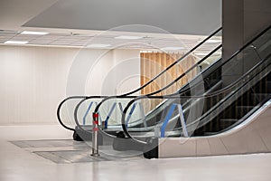 Modern Escalators in a Public Space