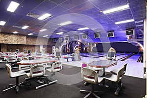 Modern european bowling interior