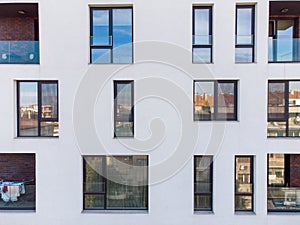 Modern european complex of apartment buildings. Aerial view