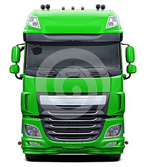 Modern European DAF XF truck in green.