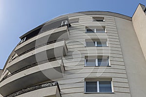 Modern European residential apartment buildings quarter. architecture, fragment of modern urban geometry.