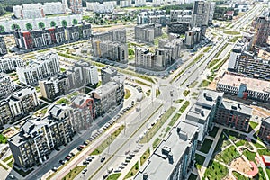Modern european residential complex. aerial view