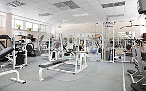 Modern european sport gym without people