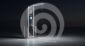 Modern EV fast charging station at night