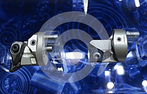 Modern exchangeable boring heads presented on stand