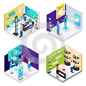 Modern Exhibition Isometric Concept