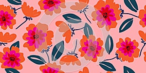 Modern exotic floral jungle pattern. Collage contemporary seamless pattern. Hand drawn fashion style pattern.