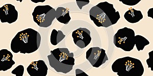 Modern exotic floral jungle pattern. Collage contemporary seamless pattern. Hand drawn fashion style pattern.