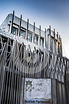 Exterior of the Holyrood Scottish Parliament building in Edinburgh