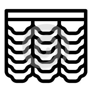 Modern fabric curtain covering window icon