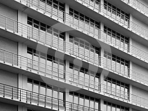 Modern facade with balconies