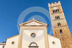 The modern facade and bell tower of the Church of San Jacopo Maggiore, Altopascio, Lucca, Italy photo