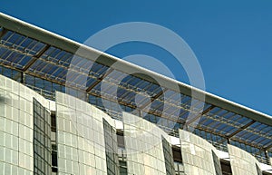 Modern facade of ecological building