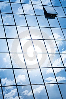 Modern facade of glass and steel.