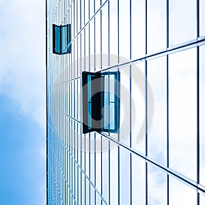 Modern facade of glass and steel.