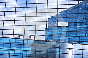 Modern facade of glass and steel.