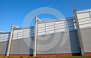 Modern facade of an industrial building