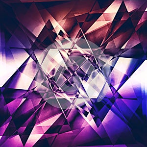 Modern facet background, abstract fractal background with triangle shapes photo