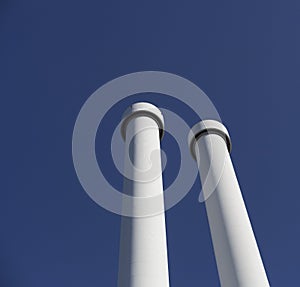 Modern factory chimneys