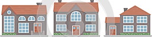 Modern family house. Exterior design. House icon on white background. Flat style vector illustration.