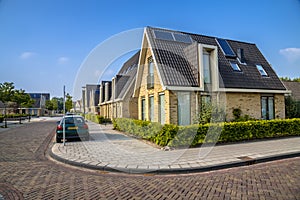 Modern family houses in street