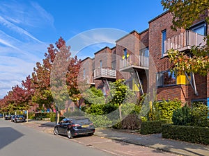 Modern family houses in a suburban neighborhood