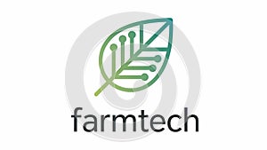 Modern FarmTech Leaf Logo for Agriculture Innovation
