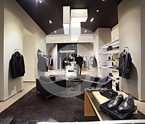 Modern and fashion clothes store