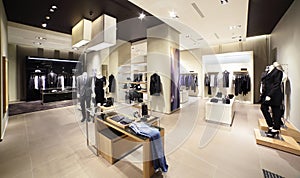 Modern and fashion clothes store