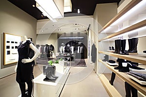 Modern and fashion clothes store