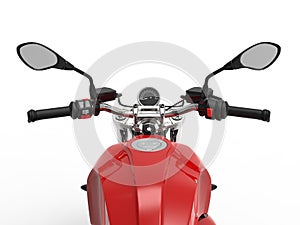 Modern fast red motorcycle - rider seat view