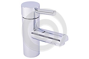 Modern faucet, a cold/hot water mixer tap, for bathroom and kitchen isolated on a white background