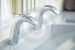 modern faucets in the interior. Modern interior design.