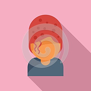 Modern female coiffure icon flat vector. Mouth hipster