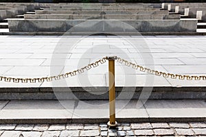 Modern fence on Red Square, Moscow, Russia